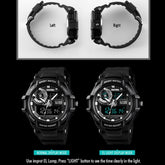 SKMEI 1357 Mens Multifunctional Sports Digital Watch Student Waterproof Watch